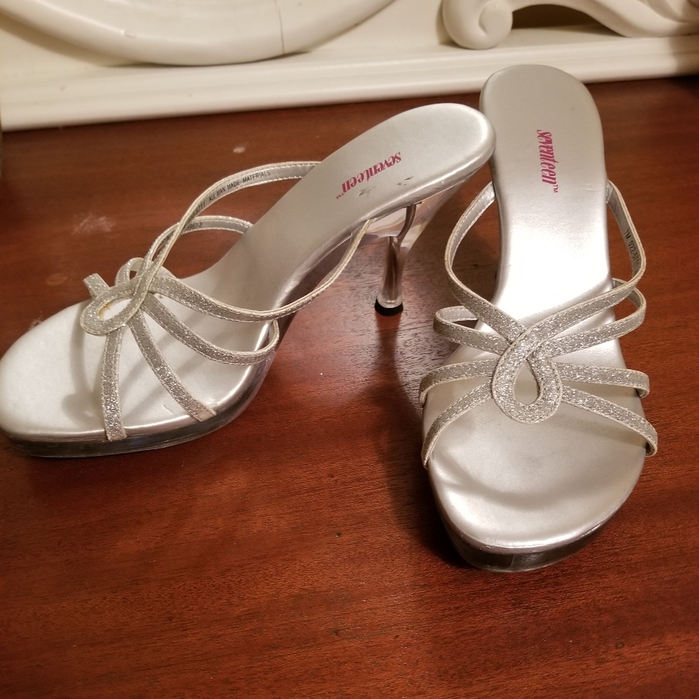 Silver Sandal Heels